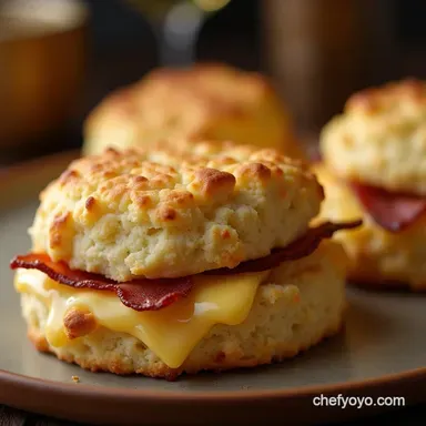 The Best Fluffy Cheese and Bacon Scones Recipe Warm Savoury Bake Recipe Card