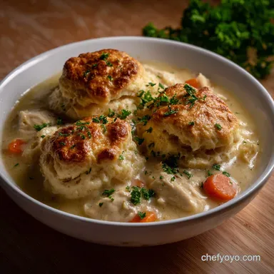 Chicken And Dumplings With Biscuits: Fluffy & Rich Recipe Card