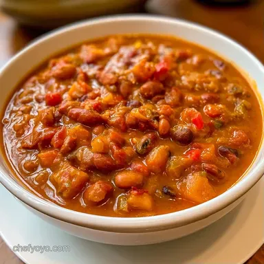 Four Bean Pumpkin Chili for 6 Servings Recipe Card