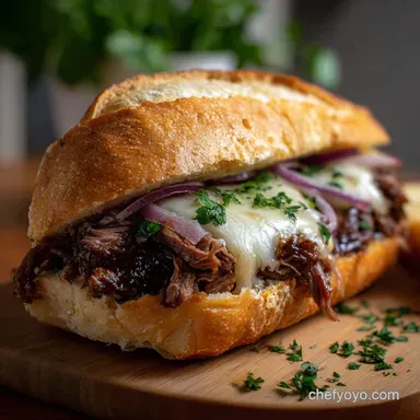 French Dip Sandwich Recipe: Slow-Braised Beef Recipe Card