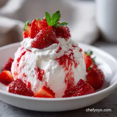 Strawberry Mousse: Silky French Dessert for 6 Servings Recipe Card