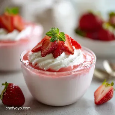Strawberry Mousse: Silky French Dessert for 6 Servings