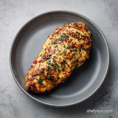 Chicken Breast Recipe with Garlic and Herbs for 4 Servings Recipe Card