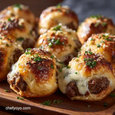 Garlic Parmesan Cheeseburger Bombs: Ultimate Game Day Appetizer Recipe Recipe Card