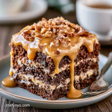 German Chocolate Cake for 12 Servings Recipe Card