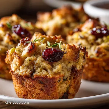 Stuffing Muffins: Crispy Edged Side Dish for Thanksgiving Dinner Recipe Card