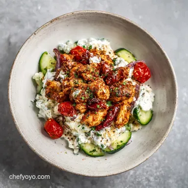 Greek Chicken Bowls with Tzatziki for 4 Servings Recipe Card