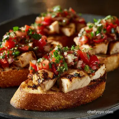 Grilled Chicken Bruschetta Recipe: Juicy Chicken Fresh Topping Recipe Card