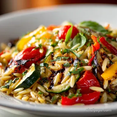 Grilled Vegetable Orzo Pasta Salad: Smoky, Light Summer Side Recipe Card