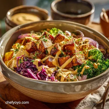 Buddha Bowl Recipe: Ultimate Harvest Bowl with Maple-Tahini Drizzle Recipe Card