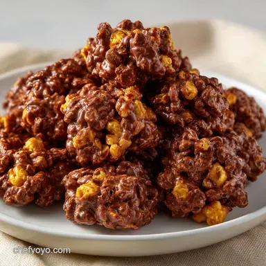 Haystacks: Chocolate-Butterscotch No-Bake Crunch Clusters Recipe Card