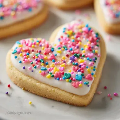 Valentine's Day Cookie with Heart Sprinkles: Buttery Bliss Recipe Card