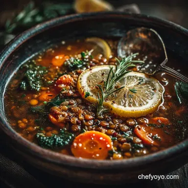 Hearty Lemon Herb Lentil Soup An Easy Comforting Recipe Recipe Card