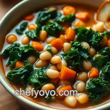 Tuscan Soup Bliss: Hearty White Bean & Kale Magic Recipe Card