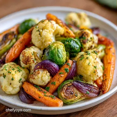 Herb Roasted Vegetable Bowl with Chickpeas Recipe Card