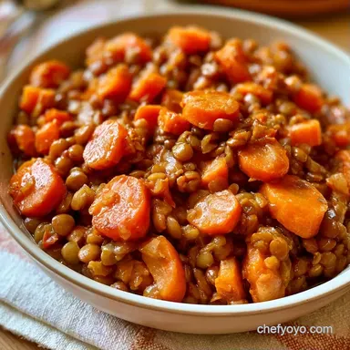 High Protein Lentil Fall Dinner for 4 Recipe Card