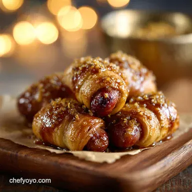 Holiday Pigs in a Blanket: Sticky Maple-Mustard Glaze Recipe Recipe Card