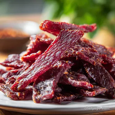 Smoked Beef Jerky for 16 Servings with Soy and Paprika