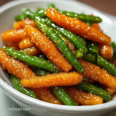 Honey Glazed Carrots Green Beans for 4 Servings Recipe Card