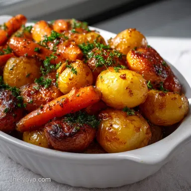 Christmas Vegetable Side Dish with Honey and Herbs Recipe Card
