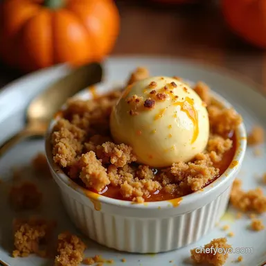 Individual Pumpkin Cheesecake Crumble Pots Autumn Treat Recipe Card