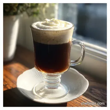 Irish Coffee: Velvety Cream Over Warm Whiskey Recipe Card