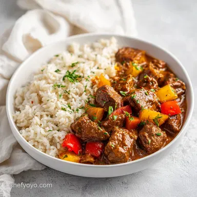 Jamaican Beef Stew with Rice Recipe: 2h 20min