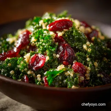 Kale Salad with Quinoa and Cranberries: Easy Maple-Dijon Recipe Recipe Card