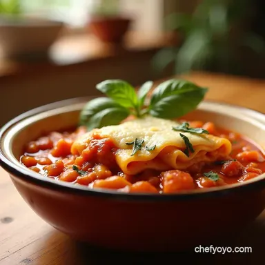 Lasagna Soup Hearty Easy and Ready in a Jiffy Recipe Card