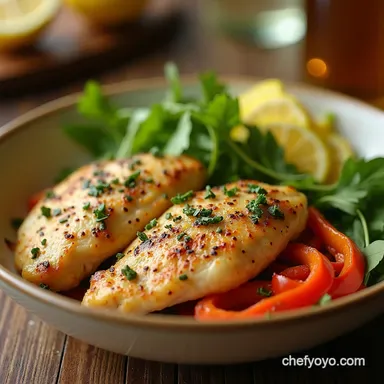 Lemon Herb Chicken Bowl Quick high protein meals Recipe Card