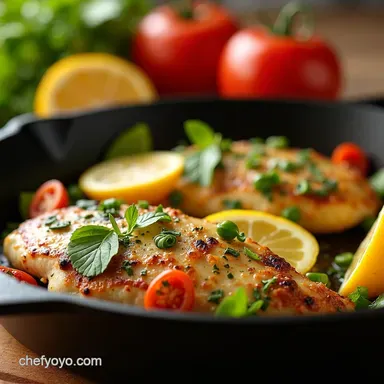 Healthy 30 Minute Meals Lemon Herb Chicken Skillet Recipe Card