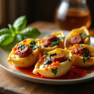 Watch How Quickly These Sausage Spinach Ricotta Shells Disappear Recipe Card