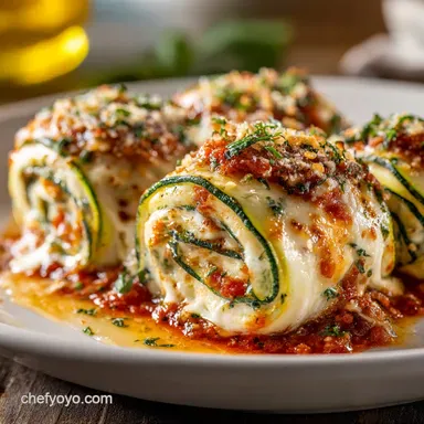 The Best Zucchini Lasagna Rolls with Creamy Ricotta and Spinach Recipe Card