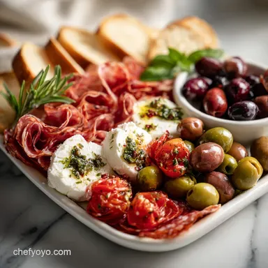 Make Ahead Antipasto Platter for 20 Servings Recipe Card