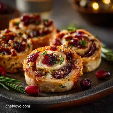 Christmas Finger Foods: Make-Ahead Cranberry Brie Pinwheels Recipe Card