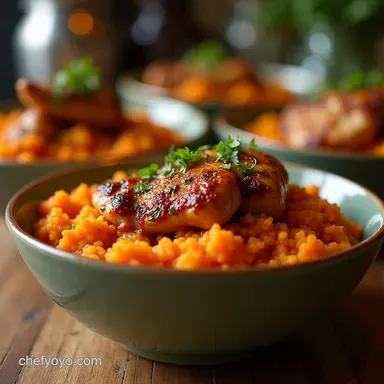 Sticky MapleChipotle Chicken Sweet Potato Rice Bowl Recipe Recipe Card