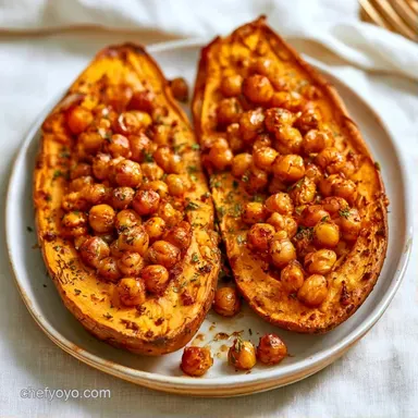 Mediterranean Baked Sweet Potatoes for 3 Recipe Card