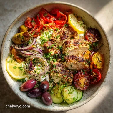 Mediterranean Chicken Bowl: Ready in 30 Min with Crispy Chicken