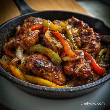 Mexican Chicken Recipe with Peppers and Spices Recipe Card