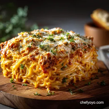 Million Dollar Spaghetti: Ultimate Creamy Baked Pasta Casserole Recipe Card