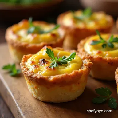 Mini Quiches Lorraine Perfect BiteSized Appetizers Recipe Card