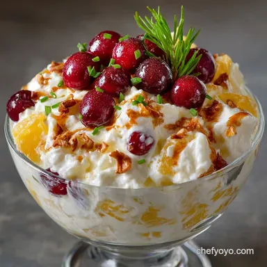 Nanas Best Old Fashioned Ambrosia Salad Recipe Fluffy Tangy Recipe Card