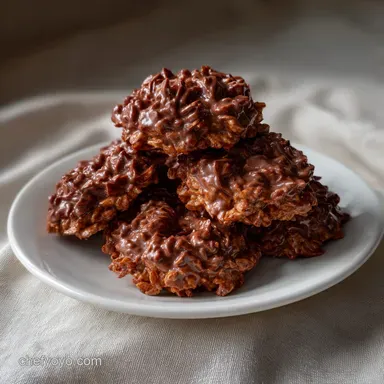 Oats Cocoa Cookies: Fudgy No Bake Chocolate Haystacks Recipe Card