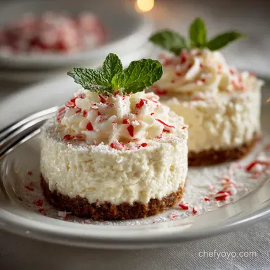 No Bake Peppermint White Chocolate Cheesecakes Easy Christmas Mini Desserts Recipe Card