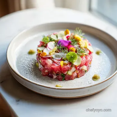 Nobu Tuna Tartare Recipe: Silky Finish Recipe Card