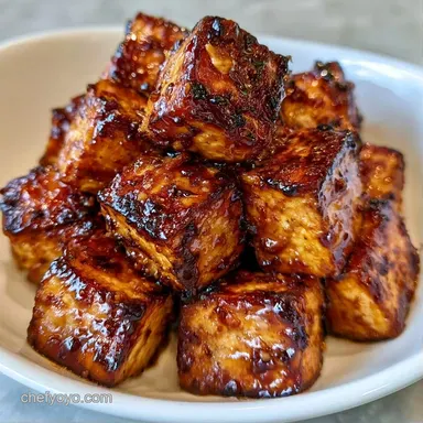 Oil Free Baked Tofu for 4 Servings Recipe Card
