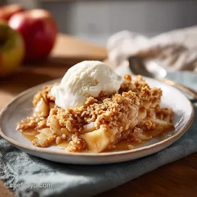 Old Fashioned Apple Crisp Recipe for 8 Servings Recipe Card