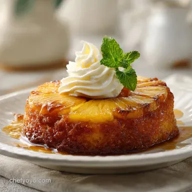 Pineapple Upside Down Cake: A Moist and Caramelized Dessert Recipe Card