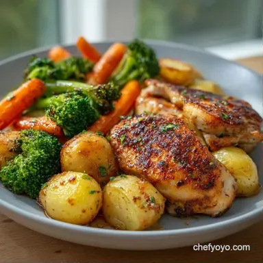 One Pan Chicken Thighs with Potatoes Recipe Card