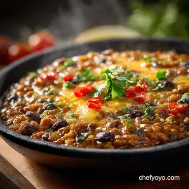 One Pot Cheesy Mexican Lentils Black Beans and Ric